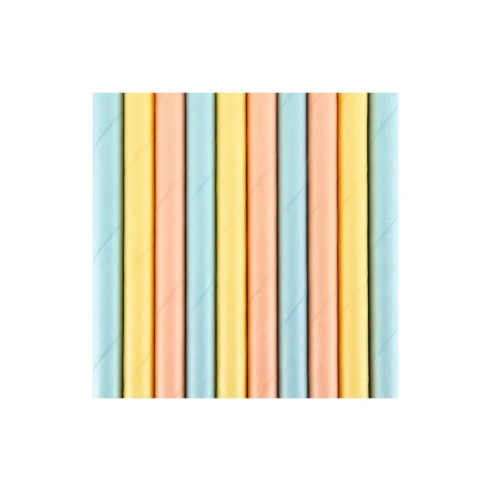 das-kost-mland-dekorationen-strohhalm-papier-10-stk-pastel-bunt image 1