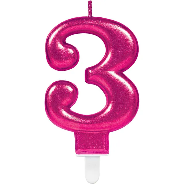das-kost-mland-dekorationen-zahlenkerze-3-pink-9-3cm image 1