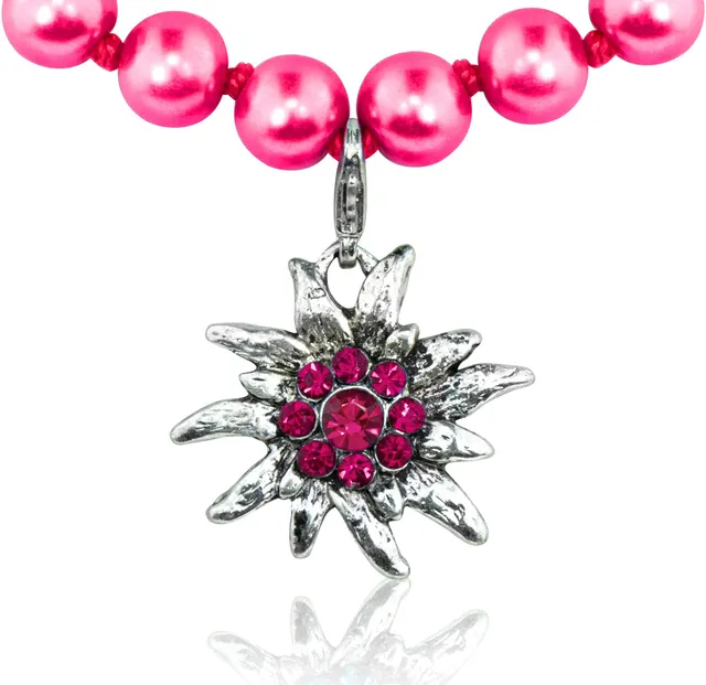 trachtenland-edelwei-perlenkette-pink-43-cm-modeschmuck image 1