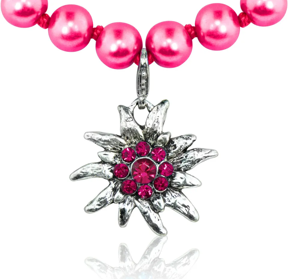 trachtenland-edelwei-perlenkette-pink-43-cm-modeschmuck image 1