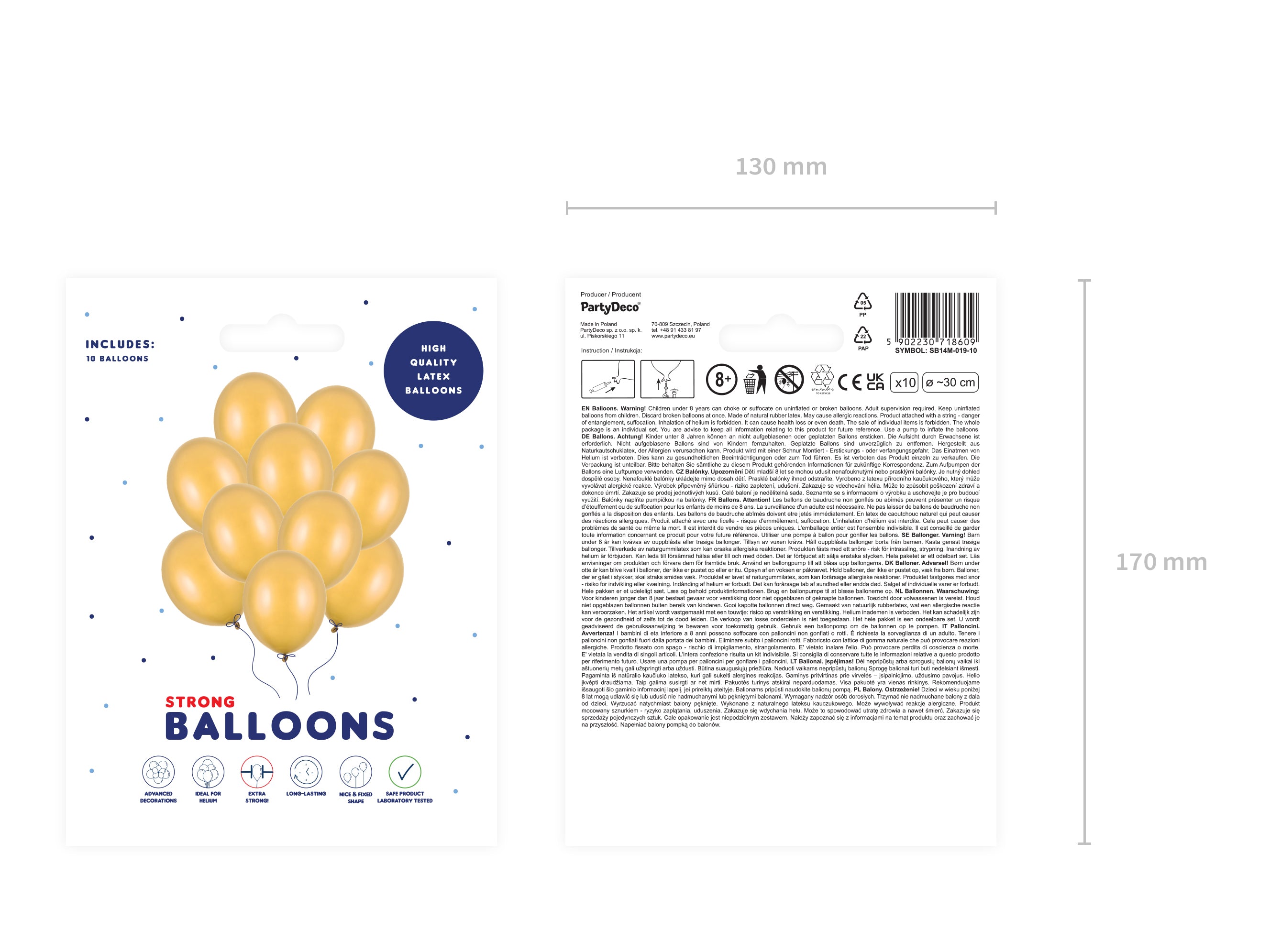 das-kost-mland-luftballon-uni-metallic-gold-30cm-10-stk image 4
