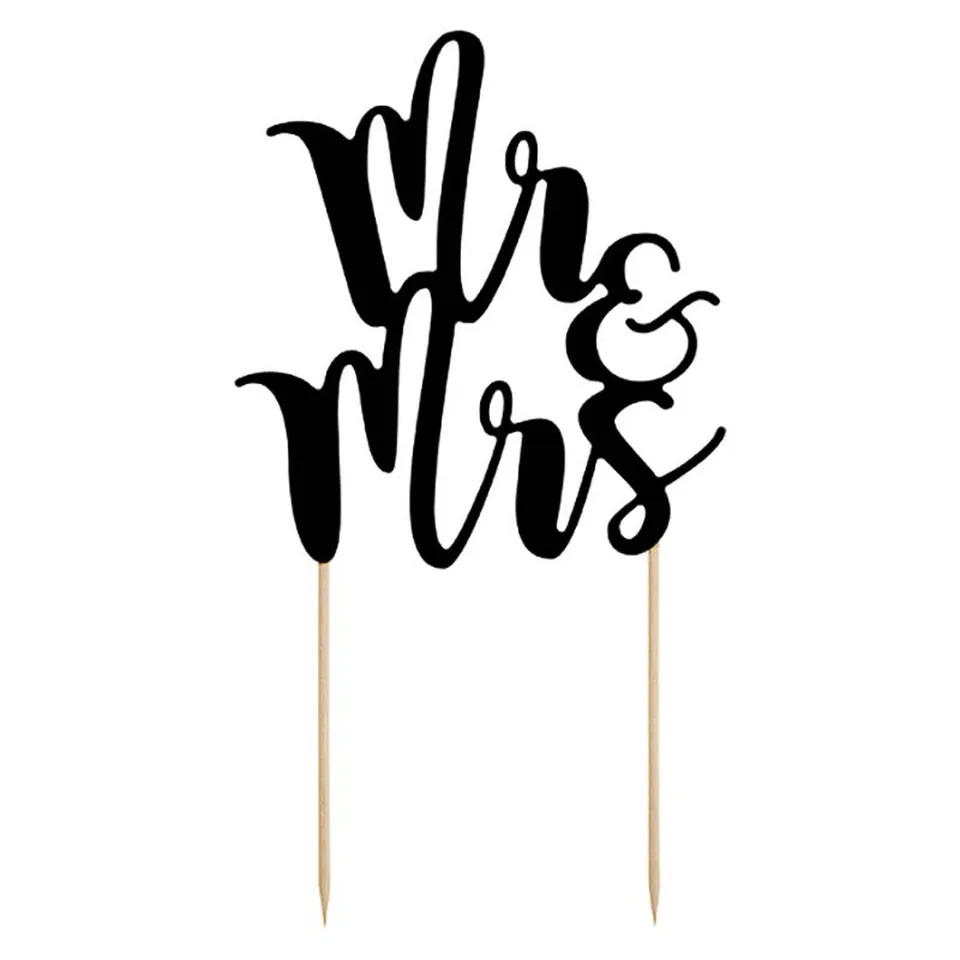 das-kost-mland-mr-mrs-tortendeko-25-5cm-schwarz image 1