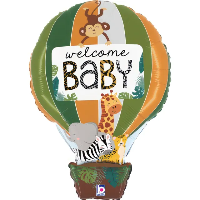 das-kost-mland-dekorationen-shape-folienballon-dschungel-welcome-baby-61-cm image 1