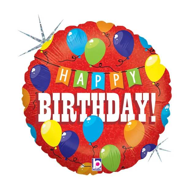 das-kost-mland-happy-birthday-folienballon-46cm-holo-glitter image 1