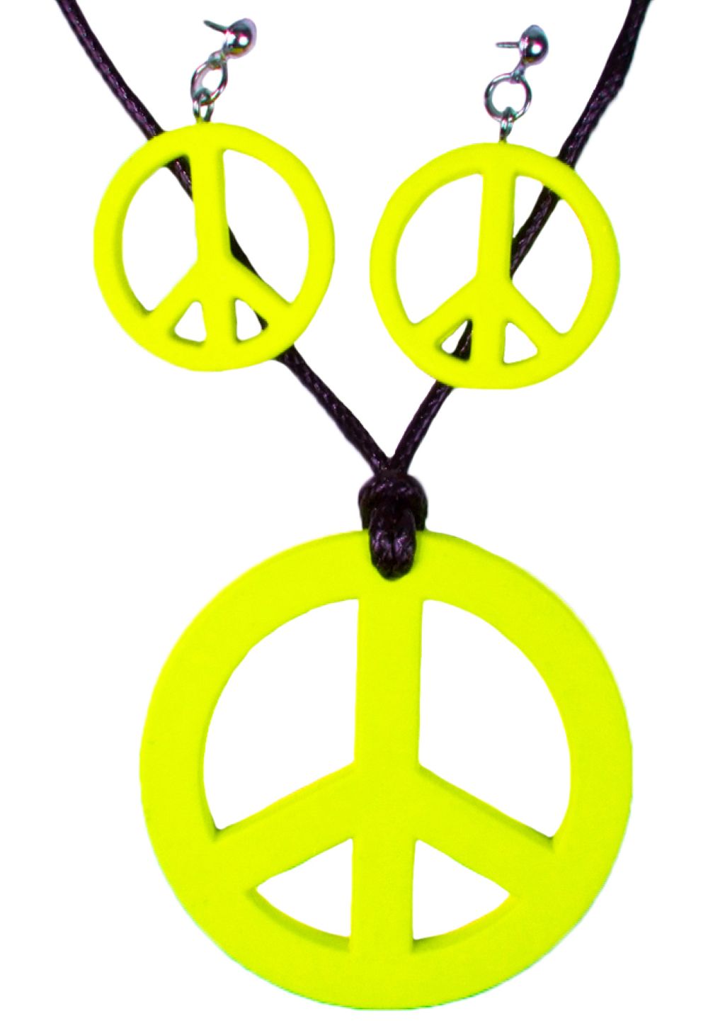das-kost-mland-hippie-peace-schmuck-set-3-tlg-gelb image 1