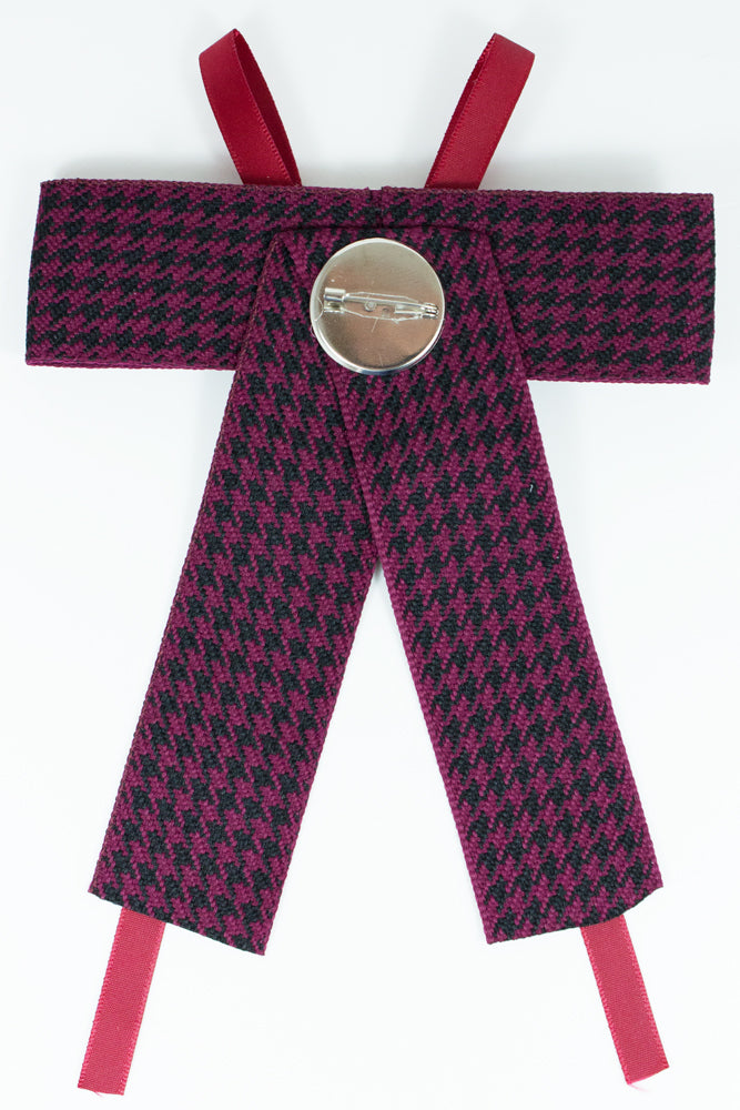 das-kost-mland-brosche-barock-schleife-rot-kariert-mit-stein image 4