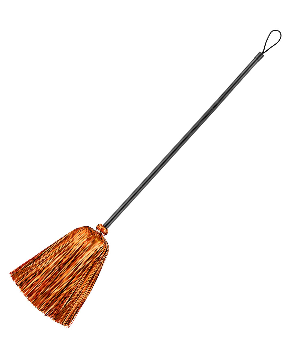 widmann-hexenbesen-mit-lametta-92-cm-schwarz-orange image 1