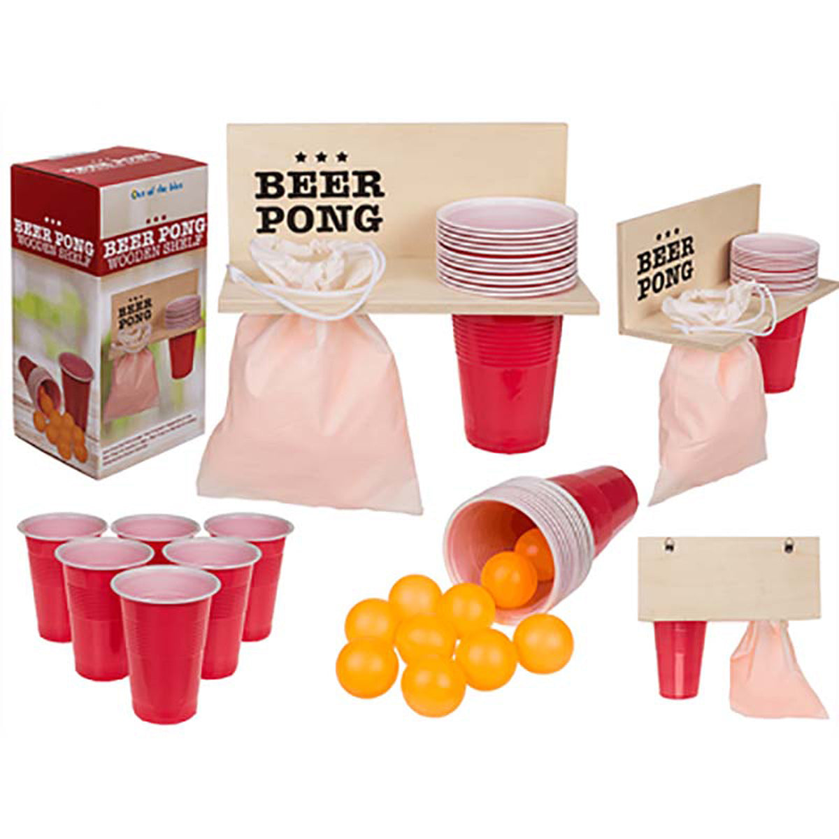 das-kost-mland-beer-pong-holzablage-12-becher-12-b-lle-set image 1