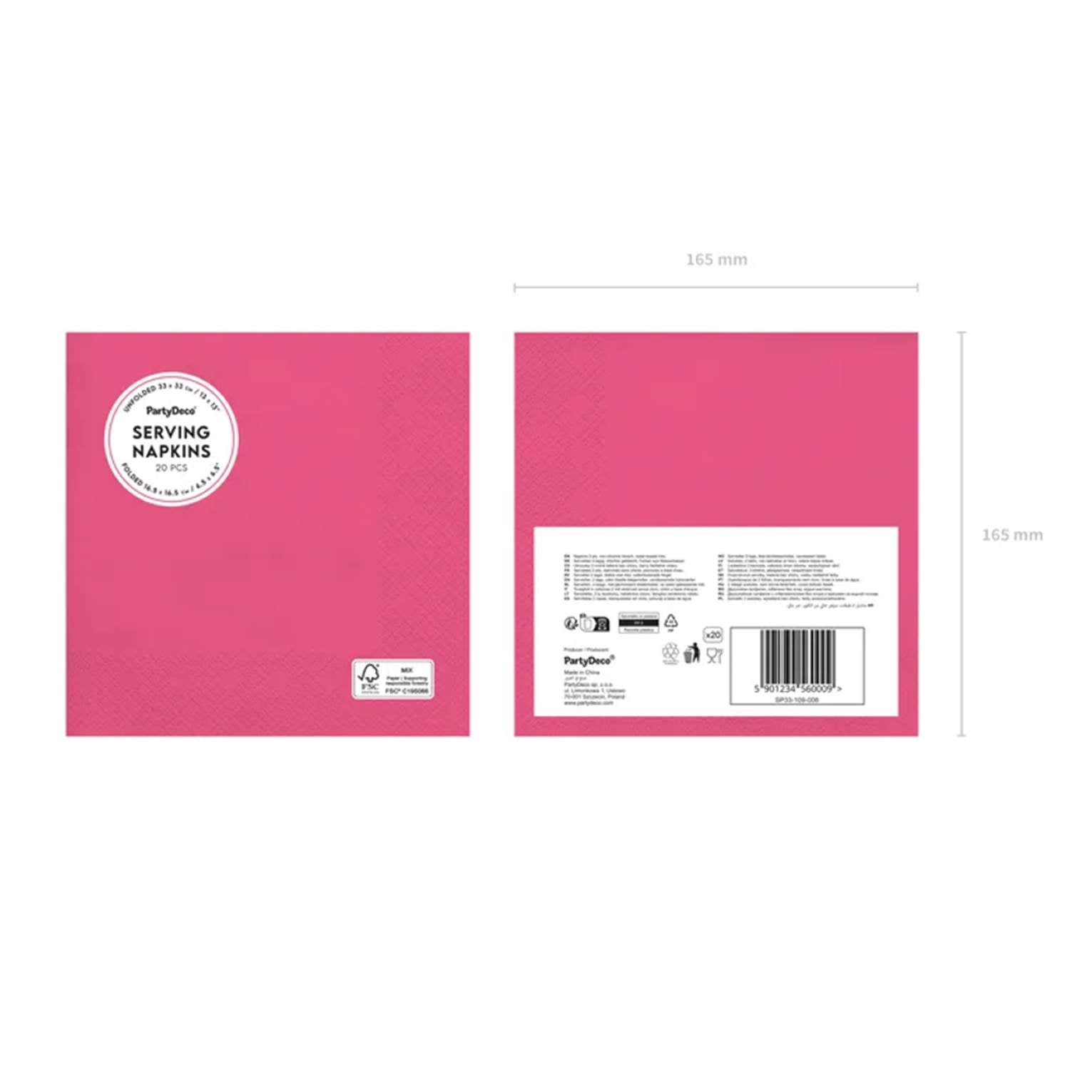 das-kost-mland-uni-servietten-papierservietten-pink-20-st-ck-33cm image 5