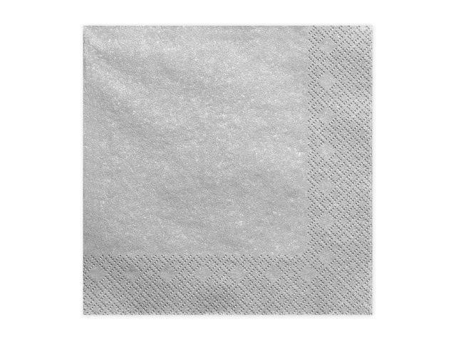 das-kost-mland-dekorationen-servietten-uni-silber-metallic-20-stk-33x33 image 1