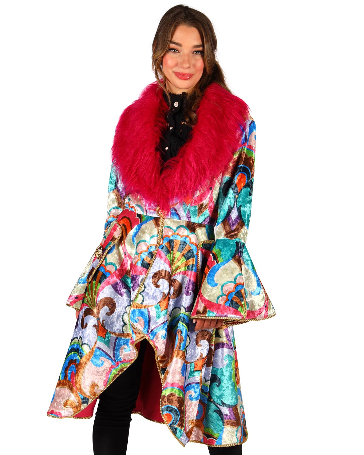 das-kost-mland-damen-karneval-jacke-blumenmuster-pink-fell image 2