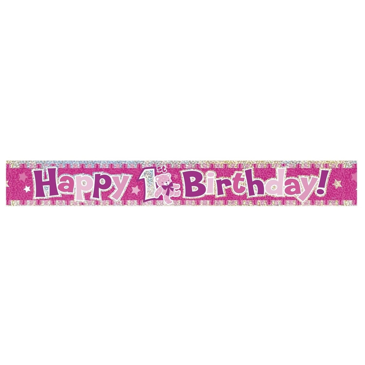 das-kost-mland-dekorationen-banner-folie-1st-bday-365cm-pink image 1