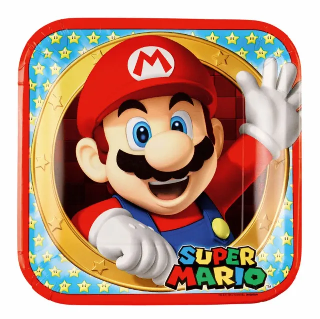 das-kost-mland-dekorationen-pappteller-super-mario-teller-23cm-8stk image 1