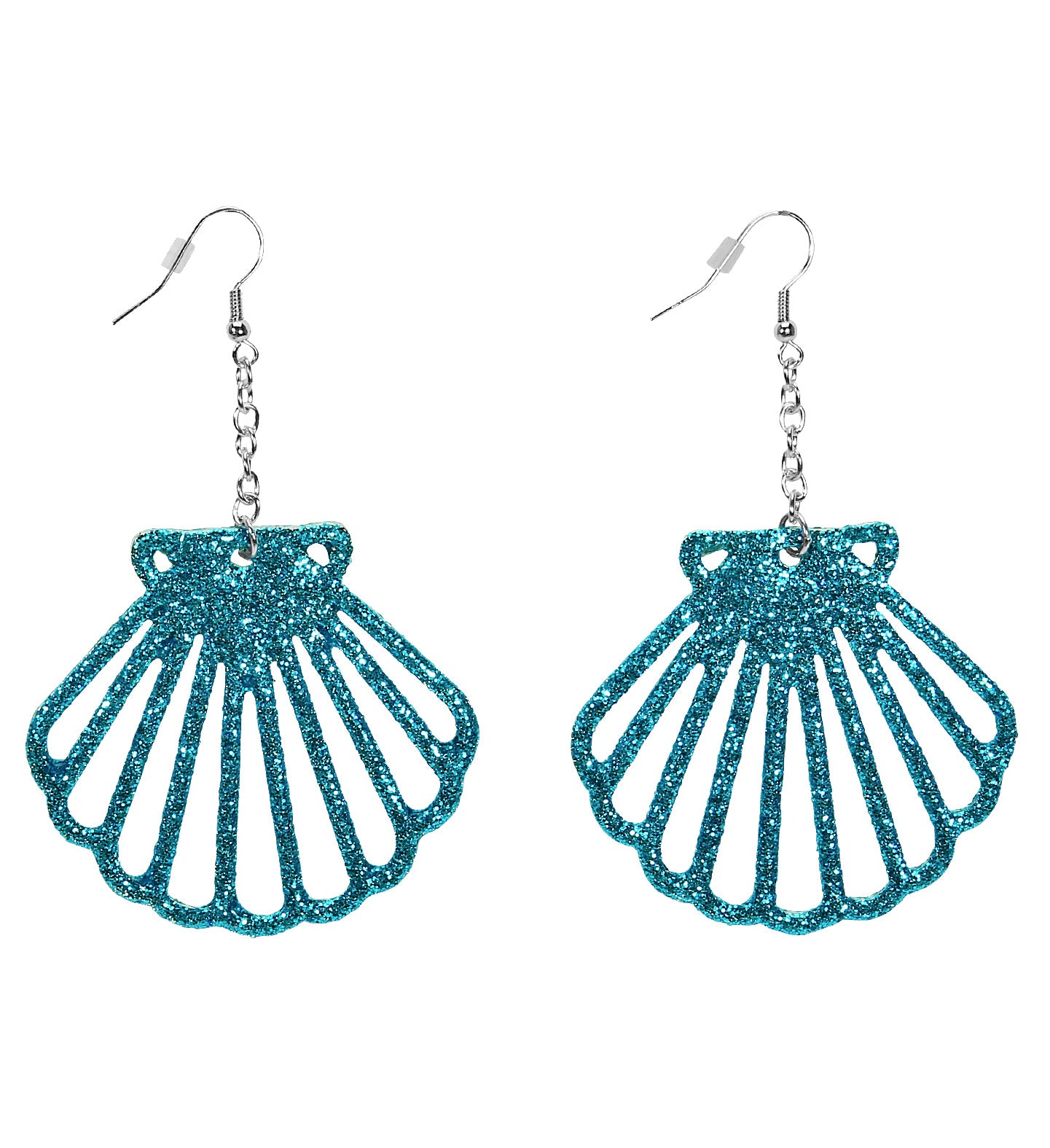 das-kost-mland-accessoires-muschel-ohrringe-blau-glitzer image 1