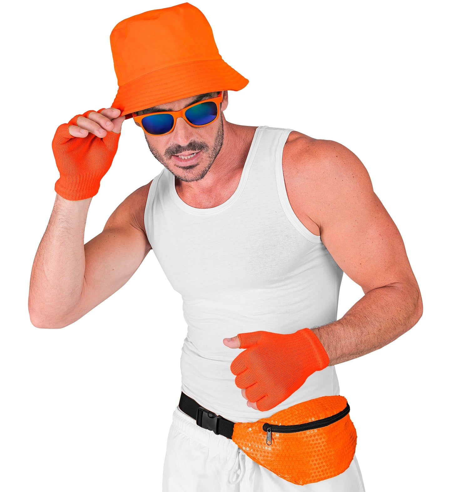 das-kost-mland-neon-bauchtasche-pailletten-orange-g-rteltasche image 4