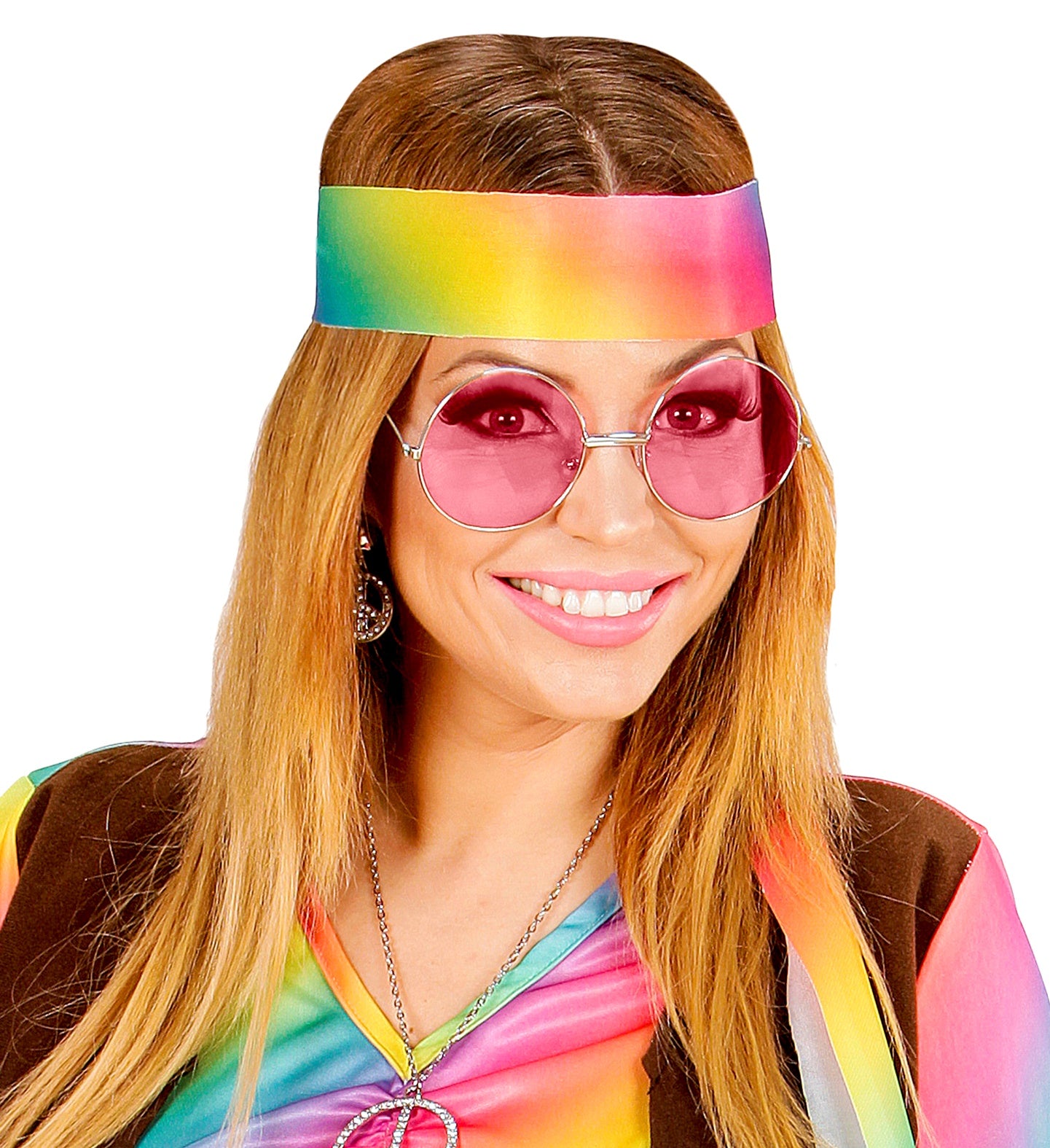 das-kost-mland-hippie-partybrille-xl-rund-pink-silber image 3