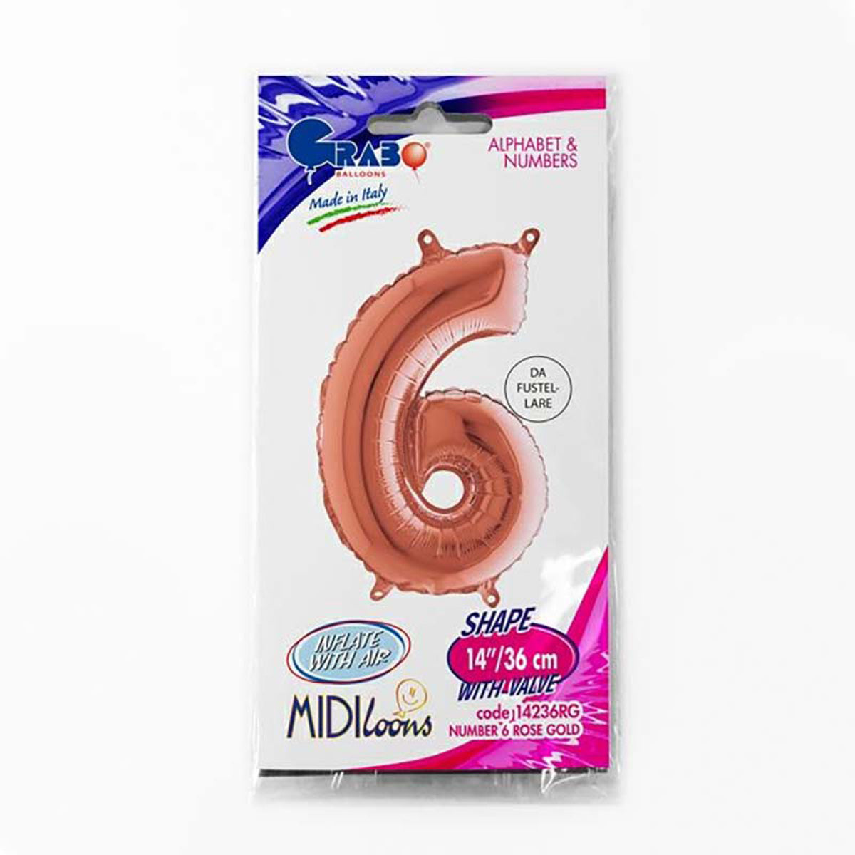 grabo-mini-zahlen-folienballon-6-rosegold-36cm-luft image 2