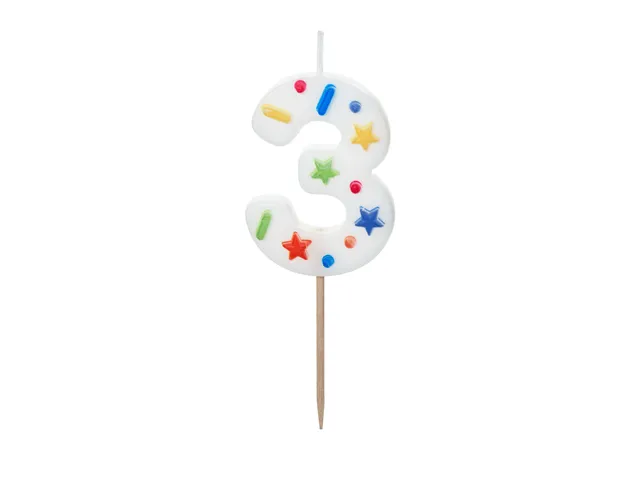 das-kost-mland-zahlenkerze-3-wei-konfetti-5-5-cm image 1