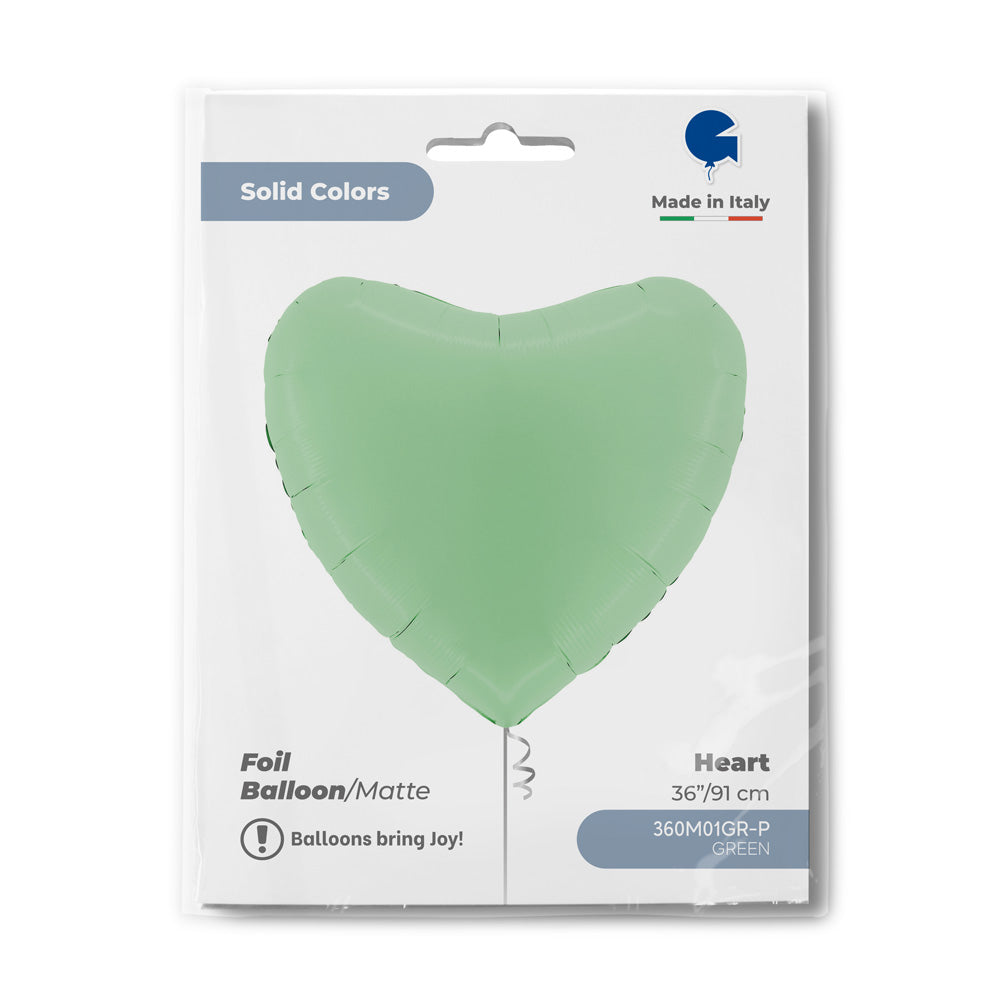 das-kost-mland-uni-herz-folienballon-gr-n-matt-91-cm image 2