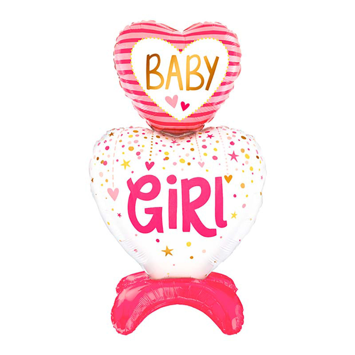 das-kost-mland-baby-girl-hearts-folienballon-rosa-airfill image 1