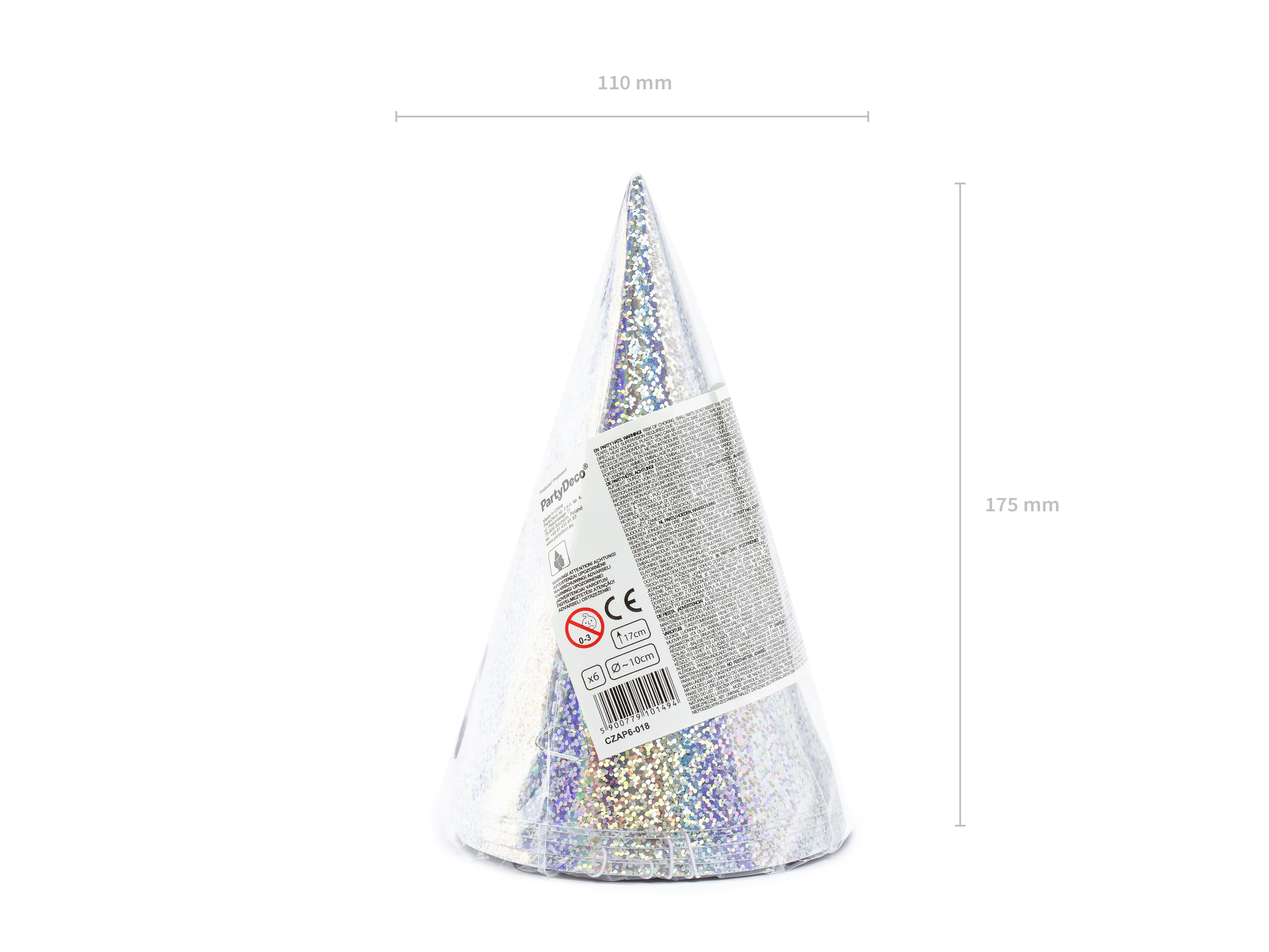 das-kost-mland-partyhut-holographic-silber-6-stk-partyh-te image 4