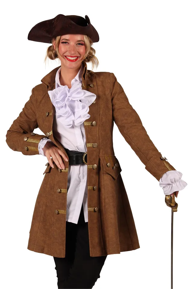 das-kost-mland-damen-piratin-mantel-anne-bonny-braun-gr-m image 1