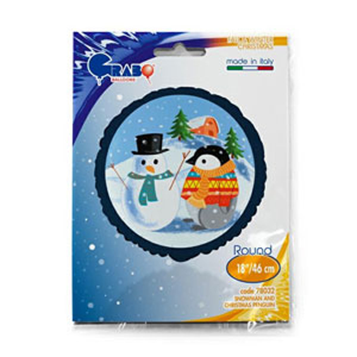 das-kost-mland-schneemann-weihnachtspinguin-folienballon-46cm image 2
