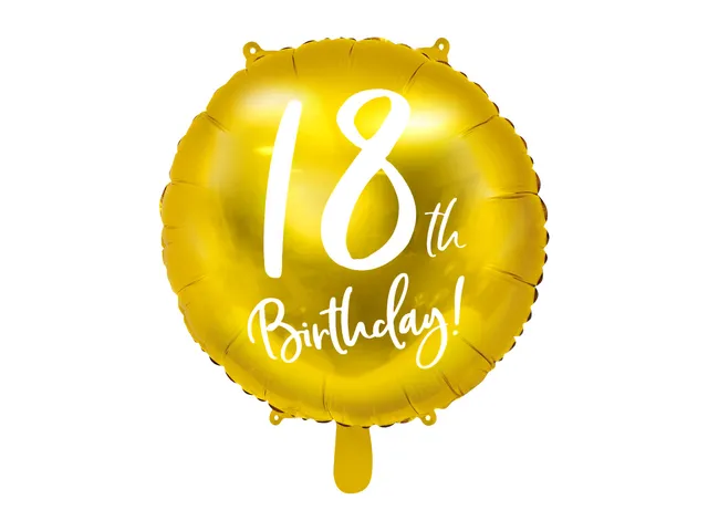 das-kost-mland-dekorationen-folienballon-18th-birthday-gold-46-cm image 1