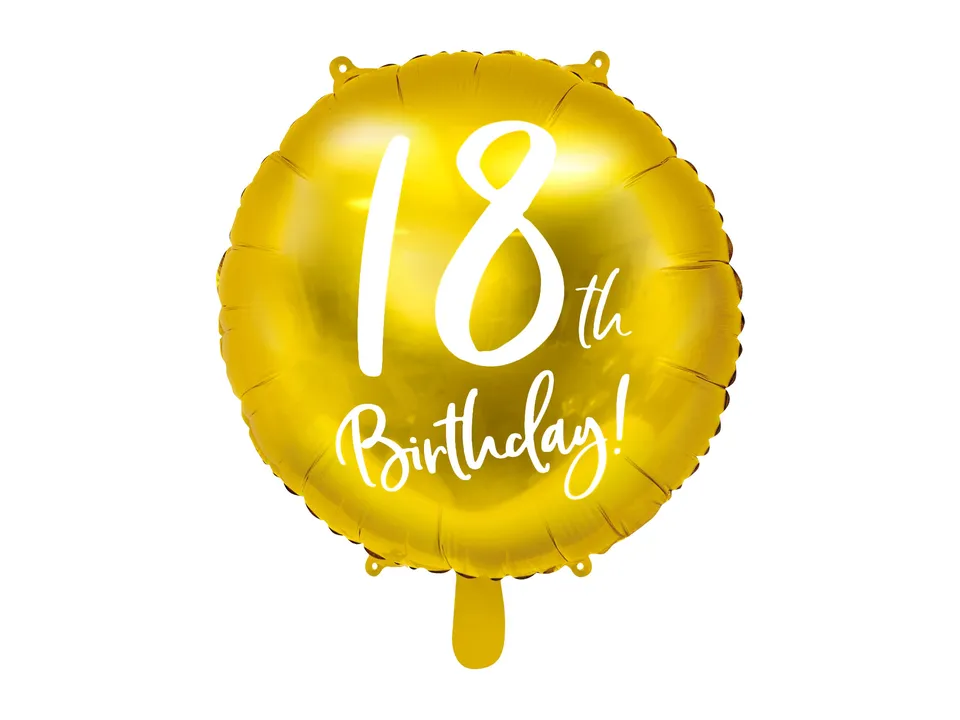 das-kost-mland-dekorationen-folienballon-18th-birthday-gold-46-cm image 1