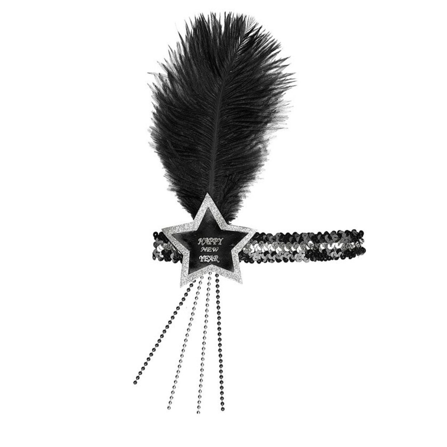 das-kost-mland-accessoires-charleston-stirnband-happy-new-year-silber image 1