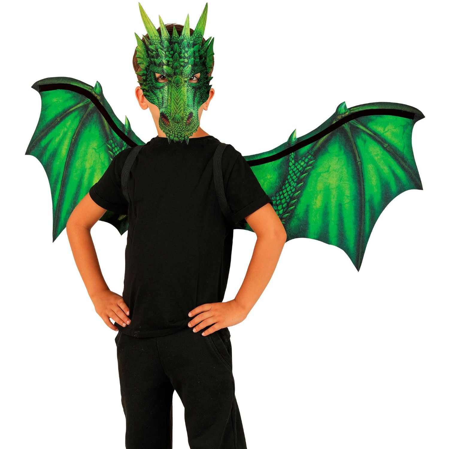 das-kost-mland-herren-drache-kost-mset-fl-gel-maske-gr-n-2-tlg image 2