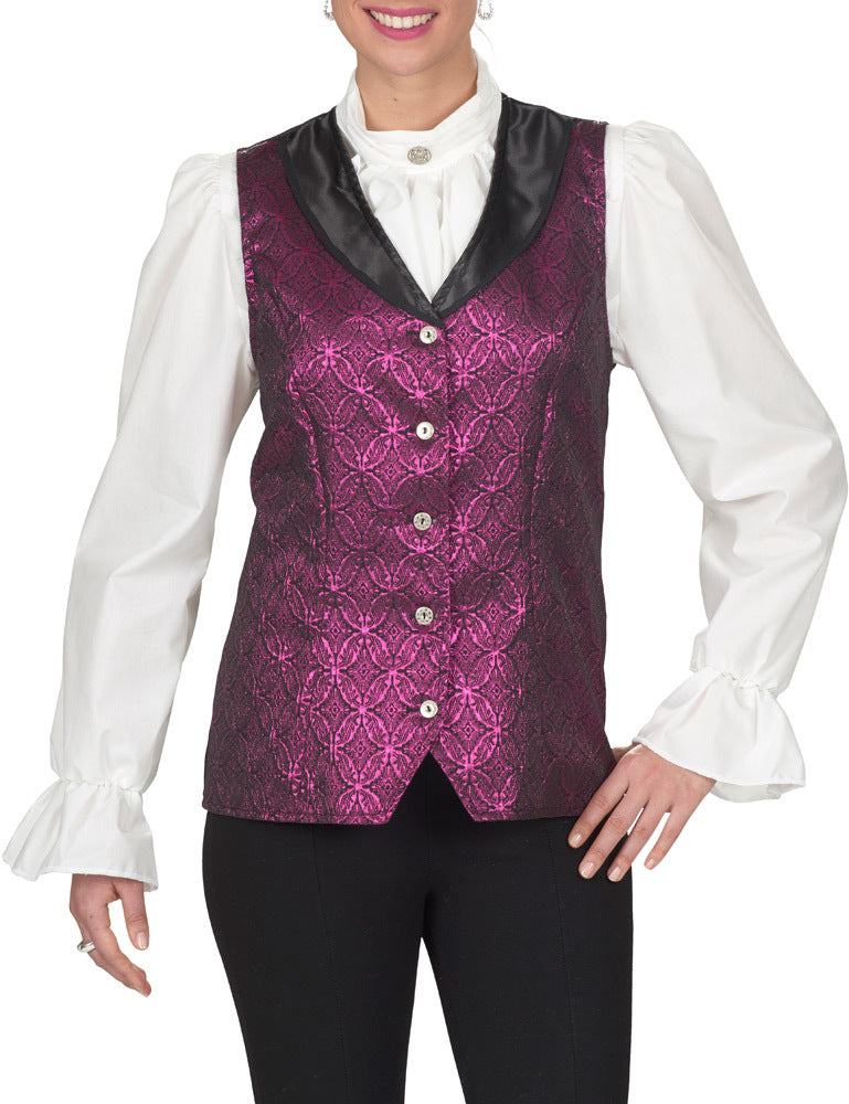 das-kost-mland-accessoires-brokat-weste-barock-damen-pink-gr-40-42 image 1