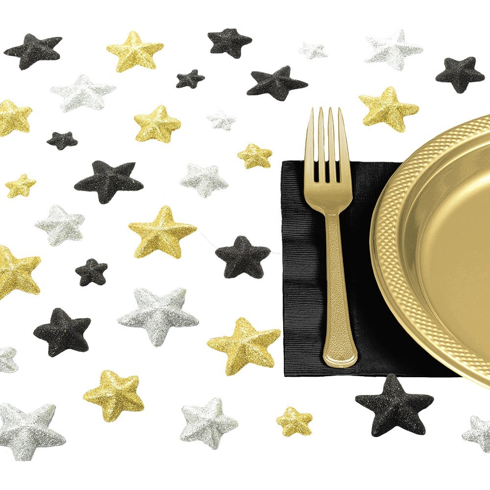 das-kost-mland-glitz-glam-streudeko-sterne-gold-schwarz-32-stk image 2