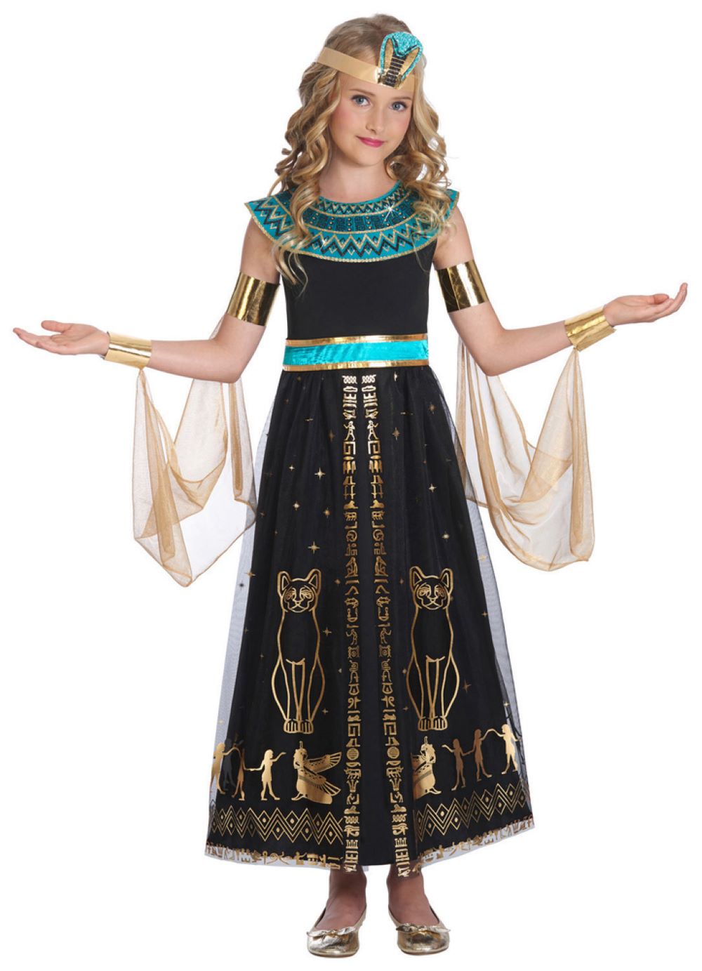 das-kost-mland-cleopatra-nilk-nigin-m-dchenkost-m-schwarz-t-rkis image 1