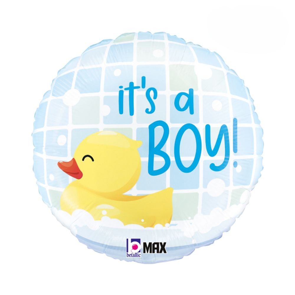 das-kost-mland-dekorationen-folienballon-ente-it-s-a-boy-46cm image 2