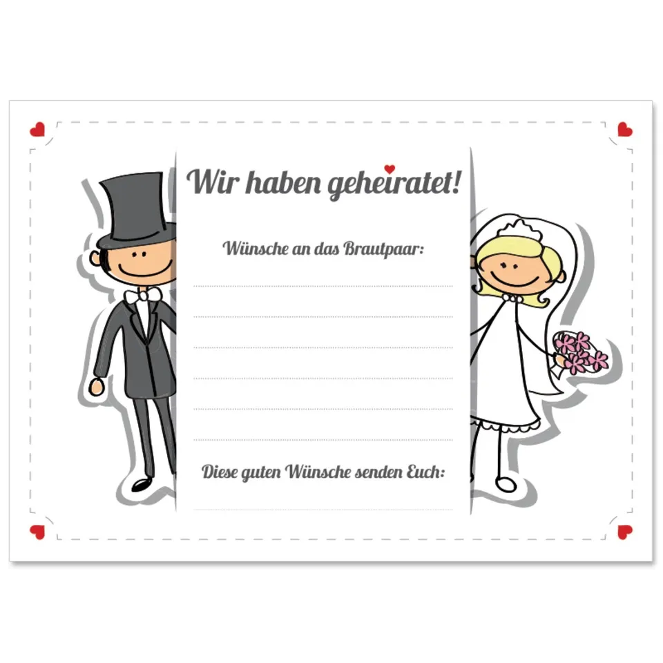 weitflugkarten-hochzeit-comic-50-st-ck-wunschkarten image 1