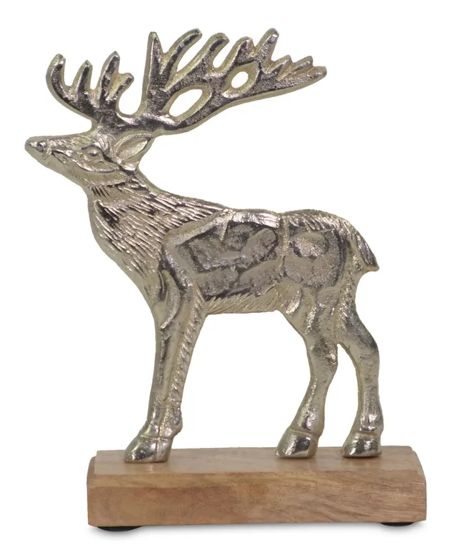 das-kost-mland-dekorationen-elch-figur-silber-alu-16-cm image 1