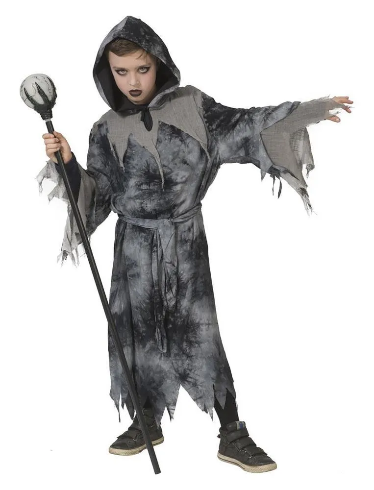 das-kost-mland-grauer-ghul-geister-kost-m-kinder-grau-kapuze image 1