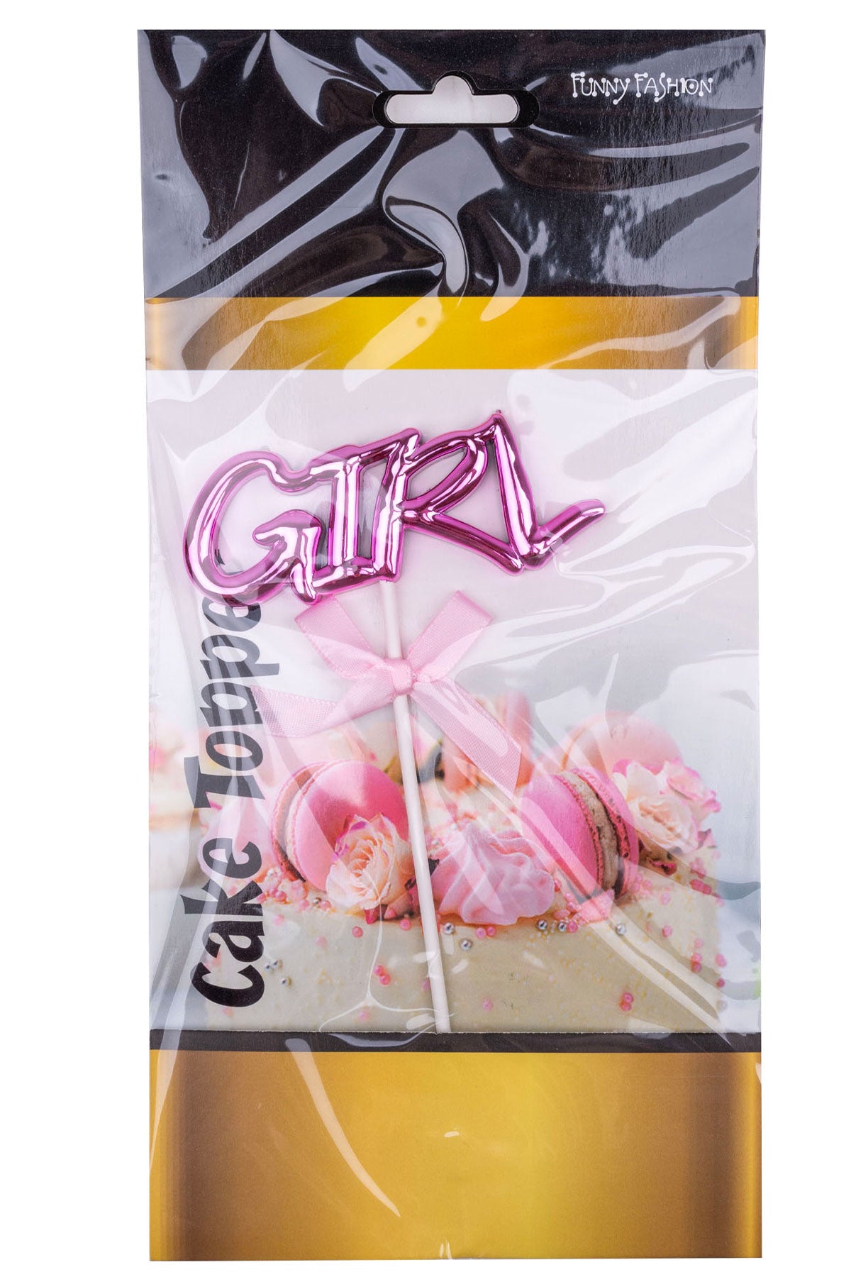 girl-cake-topper-kuchendekoration-17-5-cm-rosa-metallic image 2
