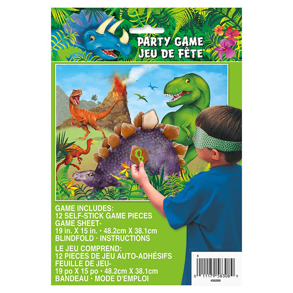 dinosaurier-partyspiel-kinder-poster-12-aufkleber-dino-set image 1