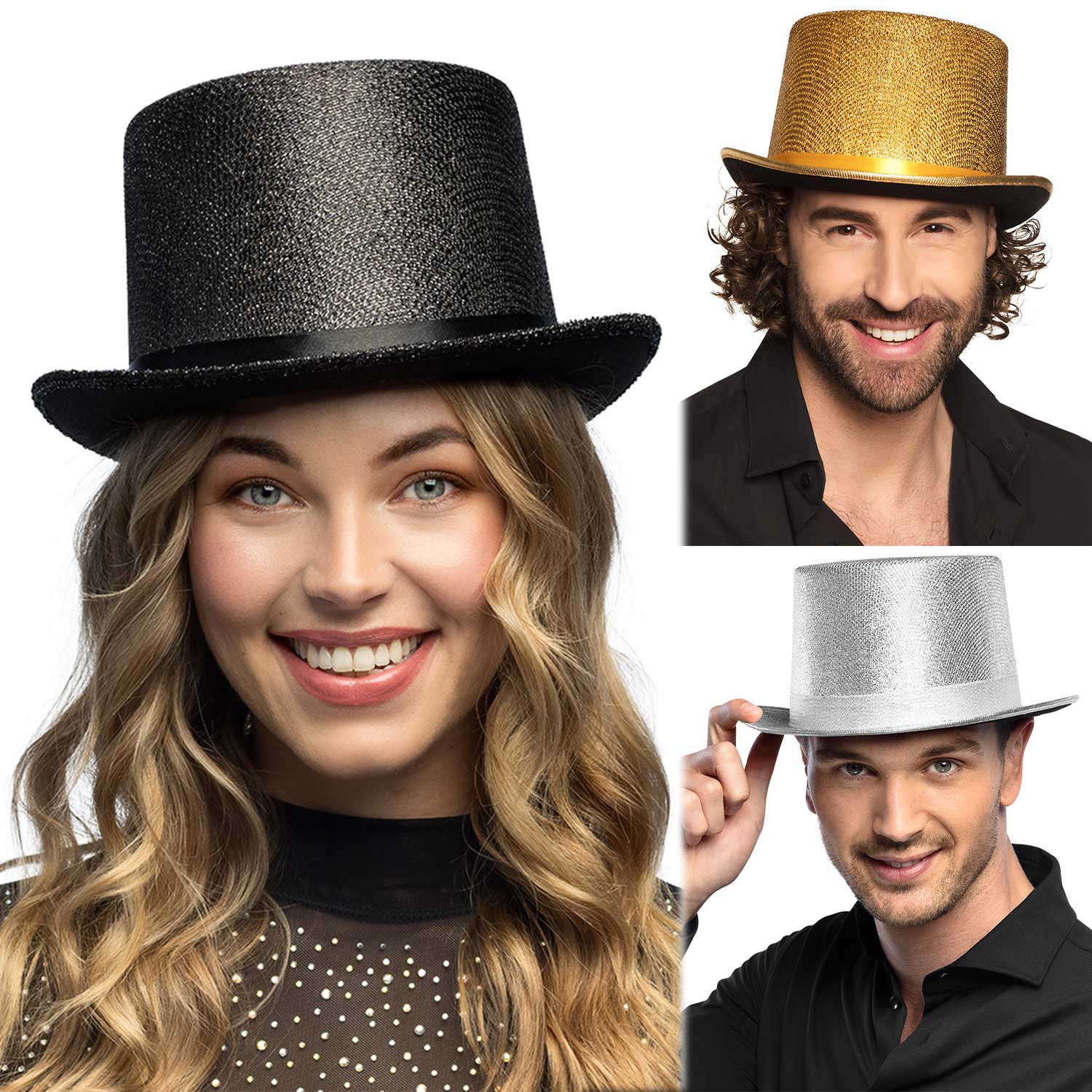 das-kost-mland-accessoires-zylinder-glitz-partyhut-gold-glitzer image 1