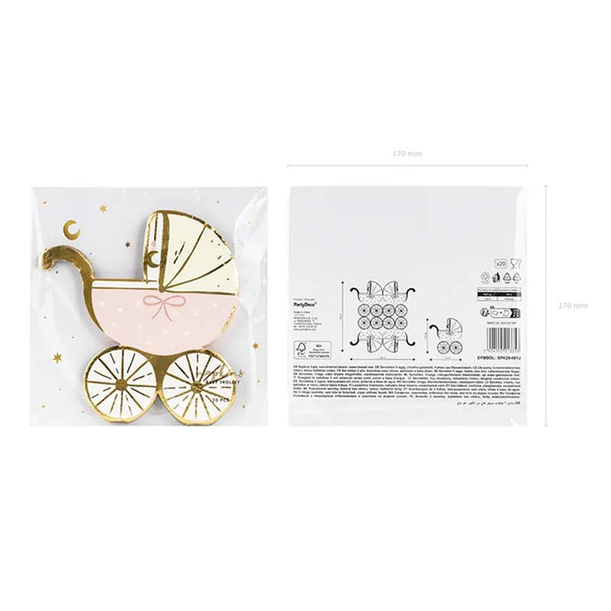 das-kost-mland-baby-kinderwagen-servietten-rosa-20-stk image 3
