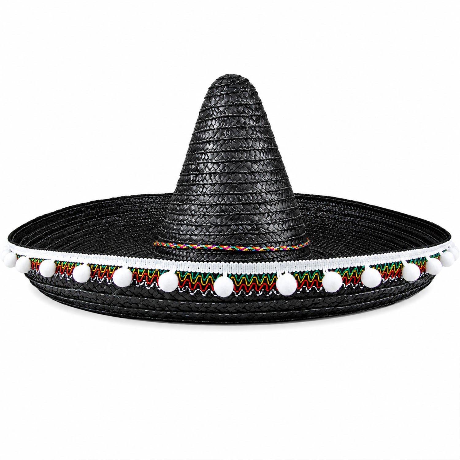 das-kost-mland-mexikaner-sombrero-mit-troddeln-60cm-hut-schwarz image 7