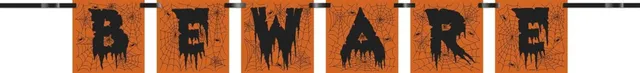das-kost-mland-dekorationen-fahnenkette-beware-halloween-100cm image 1