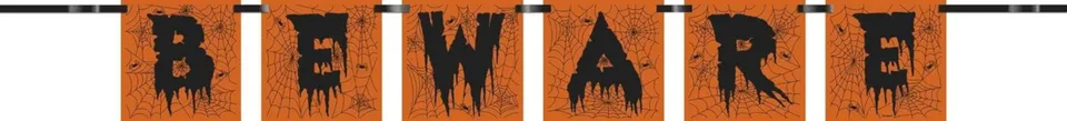 das-kost-mland-dekorationen-fahnenkette-beware-halloween-100cm image 1