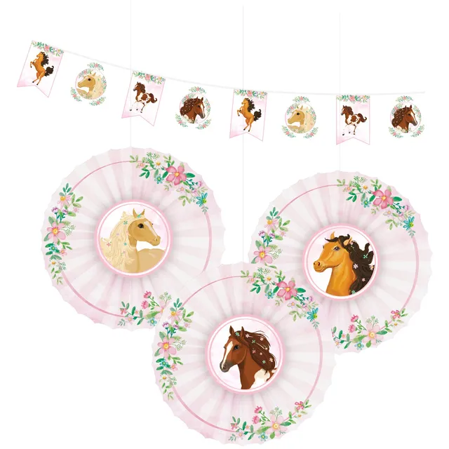 das-kost-mland-beautiful-horses-deko-set-girlande-f-cher image 1