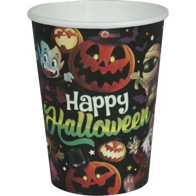 das-kost-mland-halloween-kleine-monster-pappbecher-240-ml-6-stk image 1