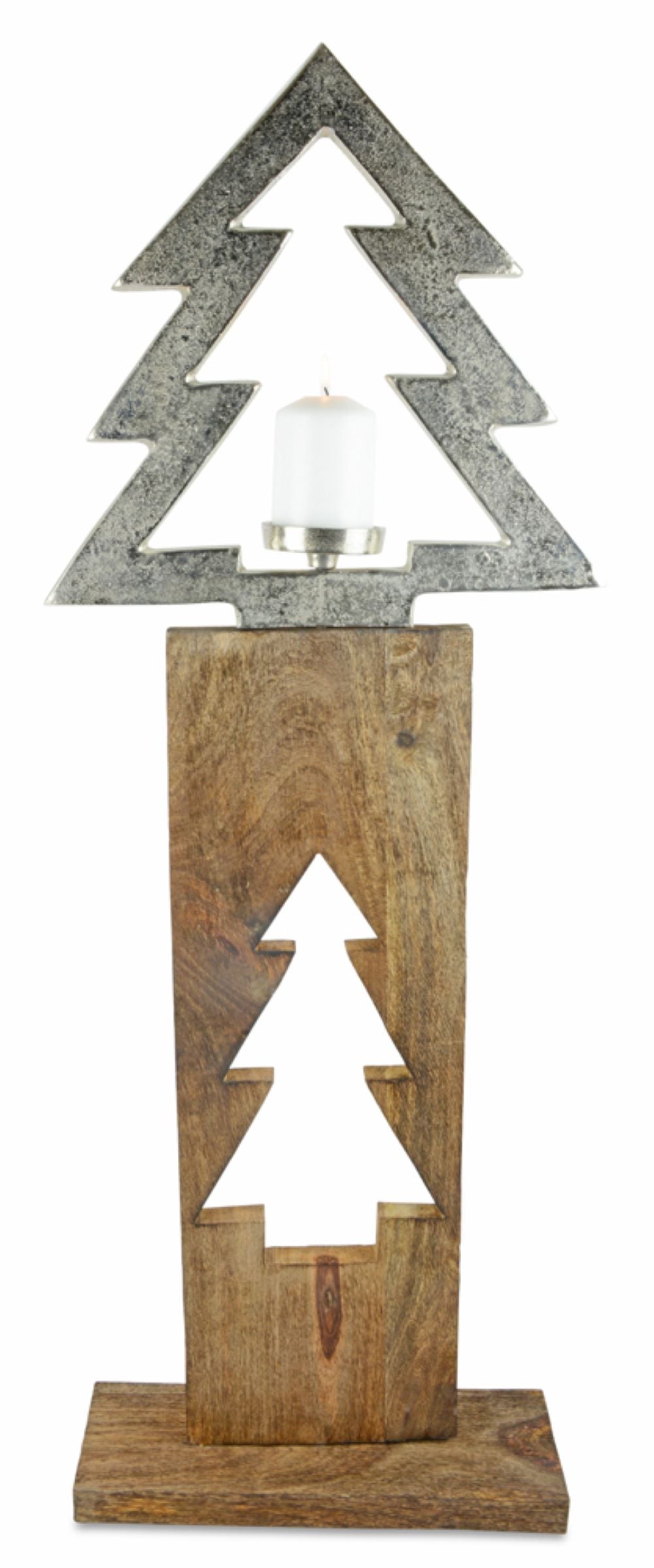 riffelmacher-baums-ule-kerzenst-nder-natur-silber-100-cm image 1