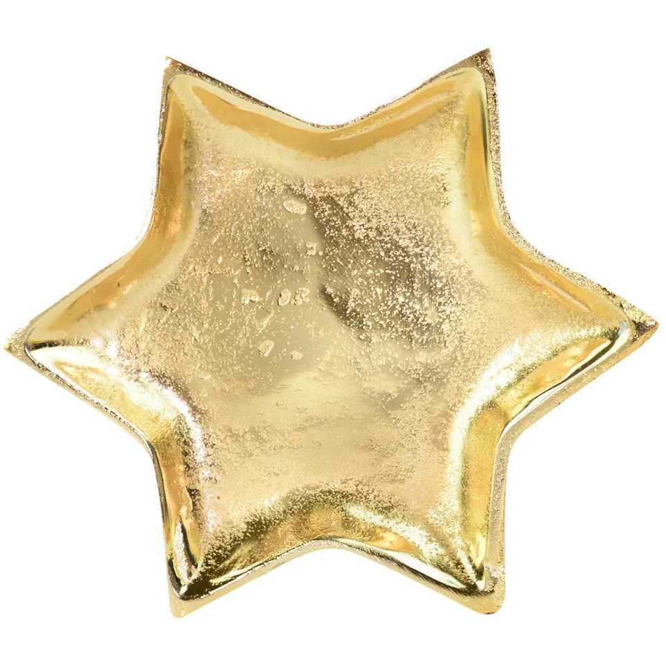 das-kost-mland-dekorationen-stern-dekoteller-metall-gold-21-cm image 1