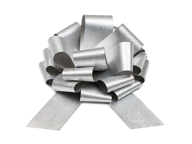 das-kost-mland-dekoschleife-30-cm-schleife-silber-diy image 1